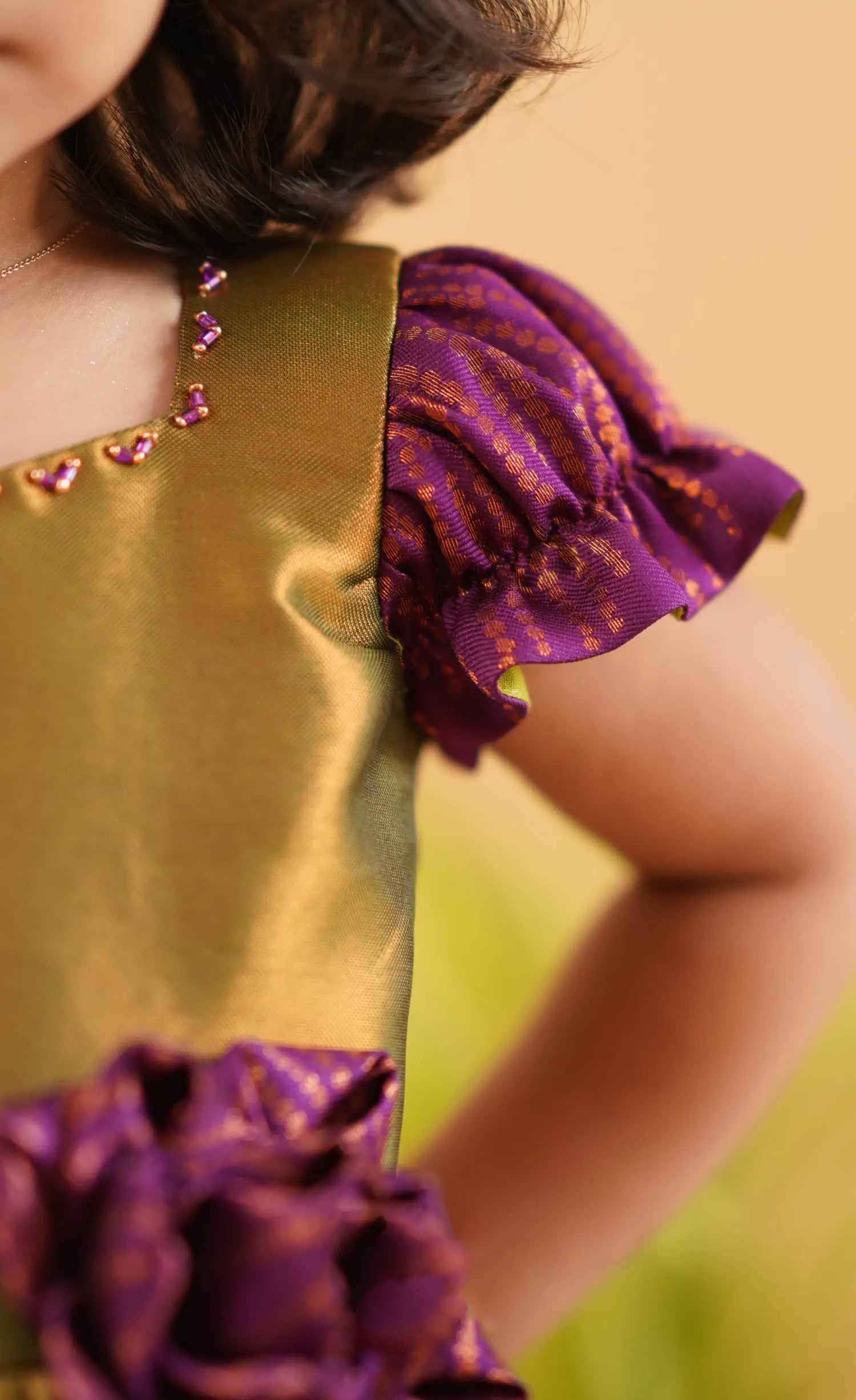 magenta silk dress for kids