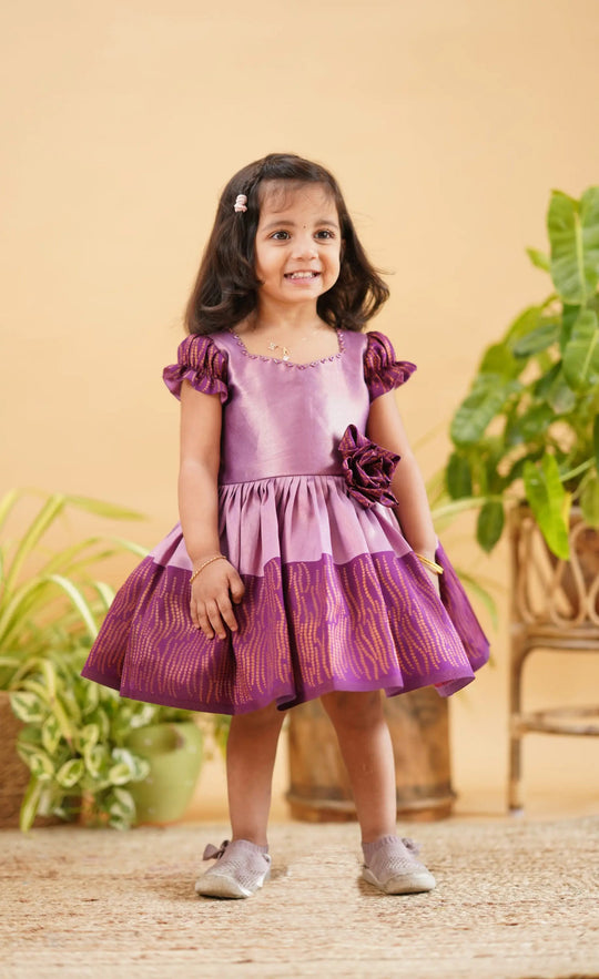 lavender purple silk frock