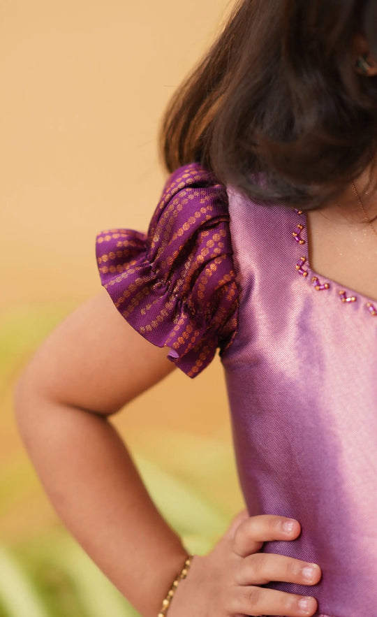 purple silk dress for kids