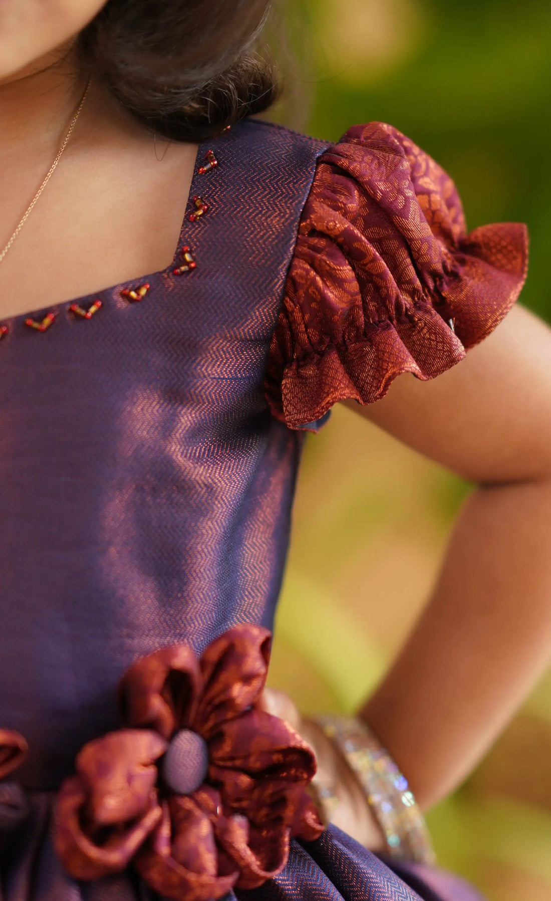 maroon silk dress for kids