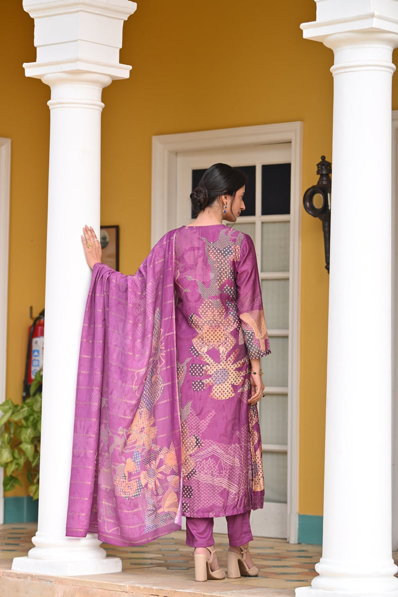 Double-sided Bandhani kurta with thread work