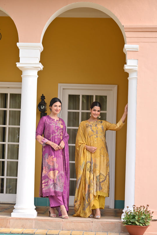 Indian festive suit in pure muslin fabric