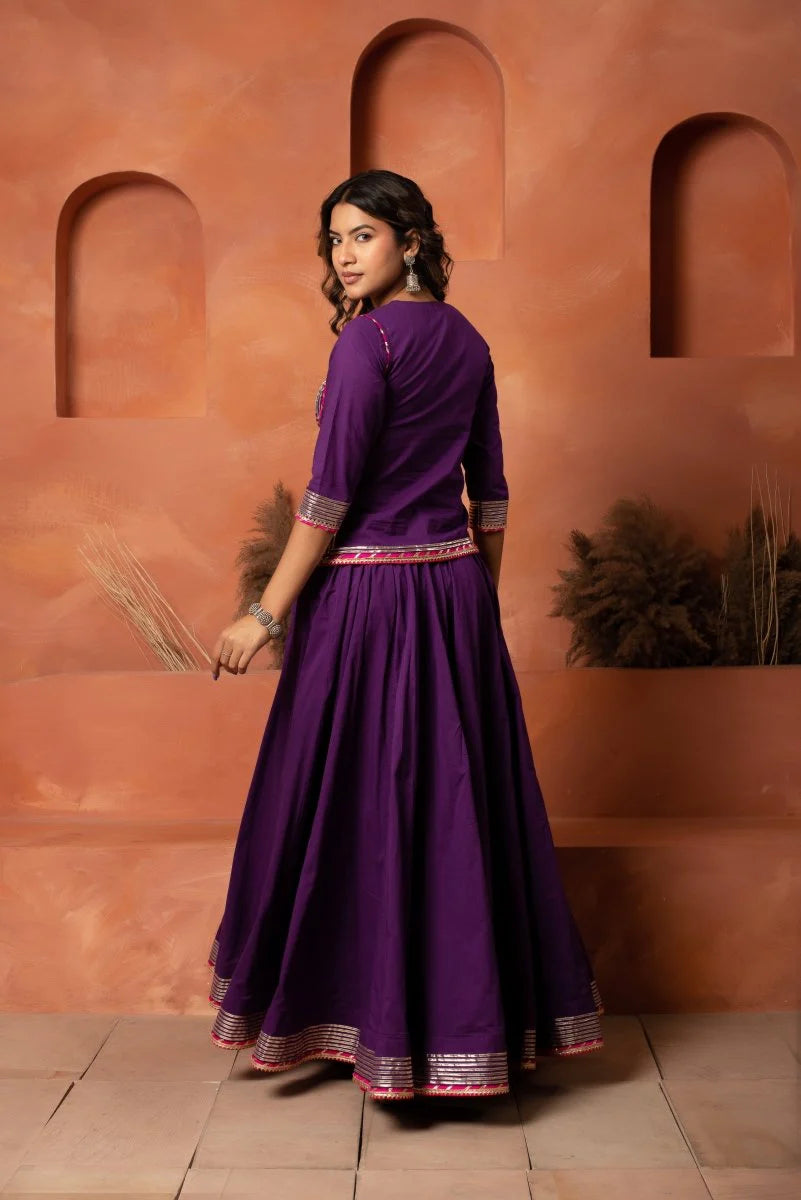 purple lehenga set
