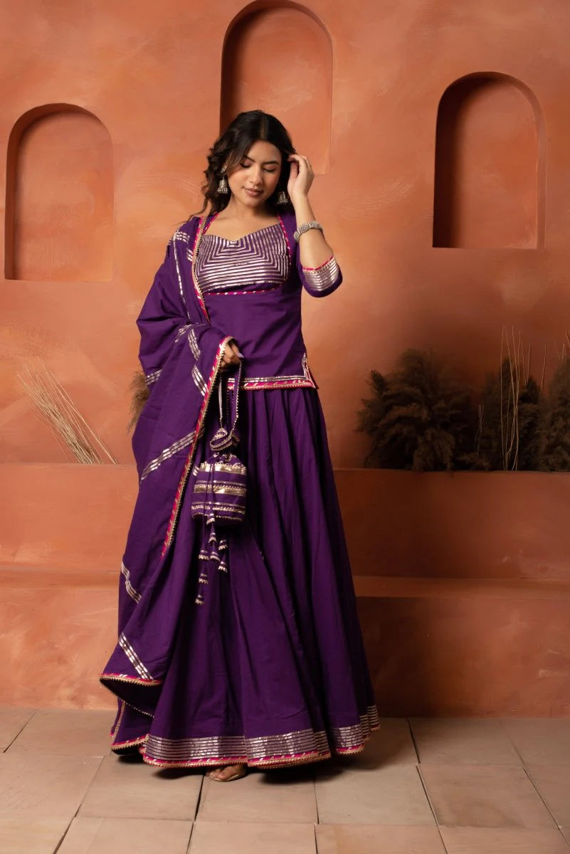 purple lehenga