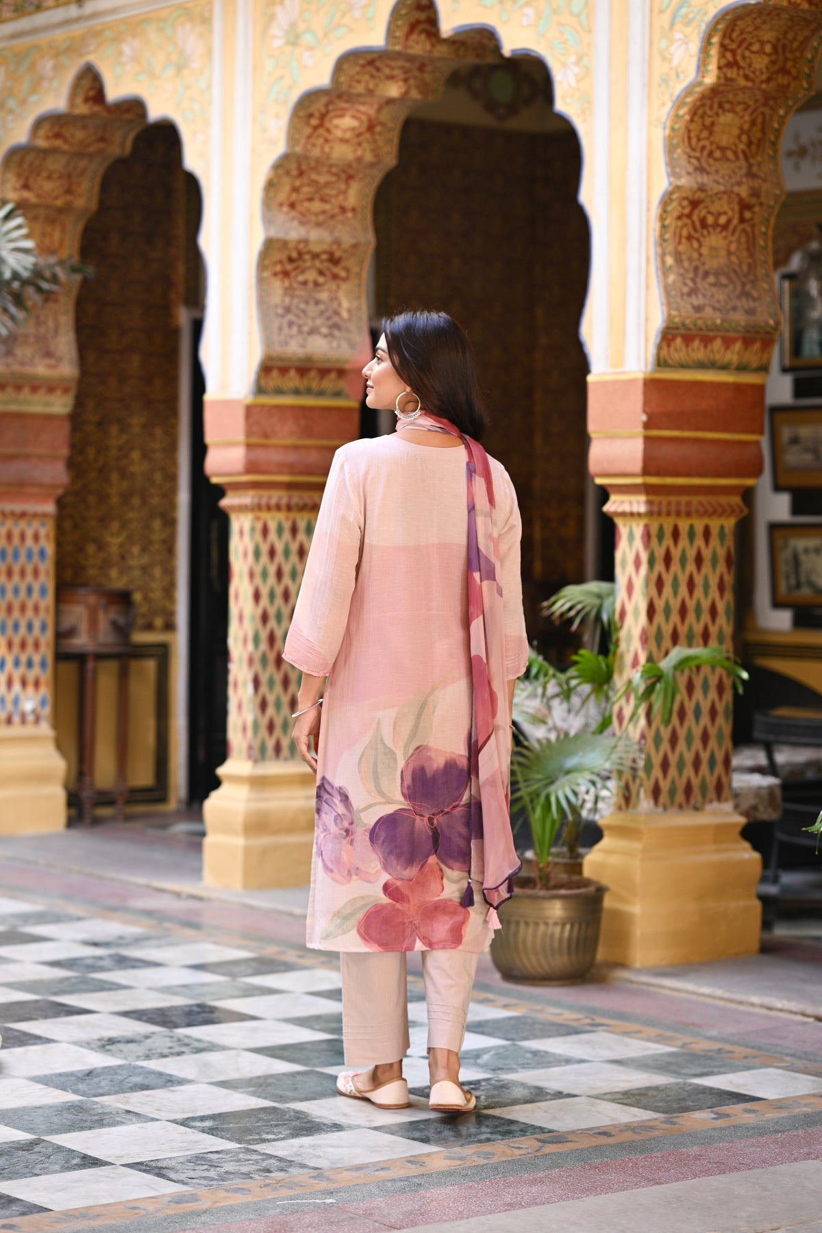 ethnic suit with tassels