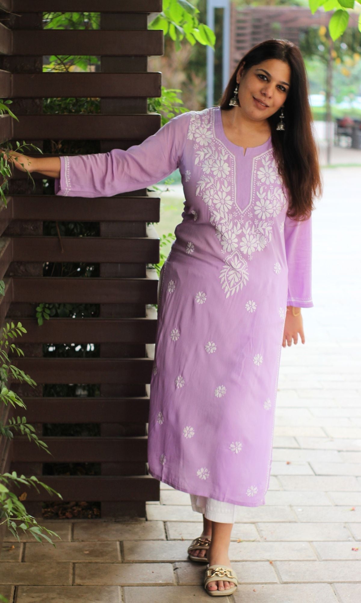 Purple festive wear kurta