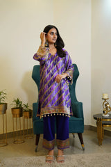 Purple Modal Satin Banarasi Co-ord Set