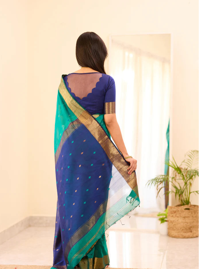 Maheshwari Silk Handloom Cotton Saree