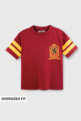 Dark red cotton T-shirt