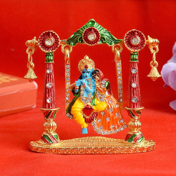 Radha Krishna Swing Idol Car Dashboard