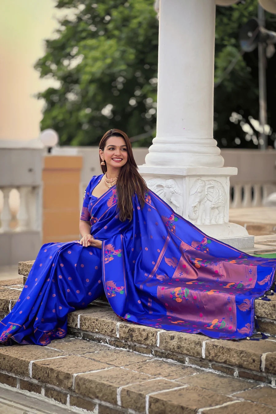 peacock border paithani saree