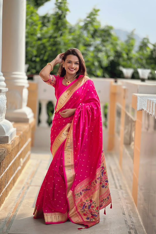 Ready to Wear Gulaabi Banarasi Silk Saree 1600