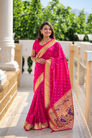 gulaabi paithani saree