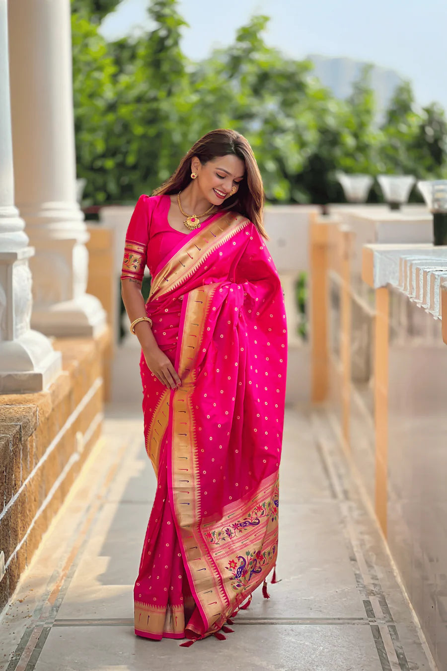 raw silk paithani saree