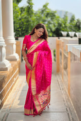 raw silk paithani saree