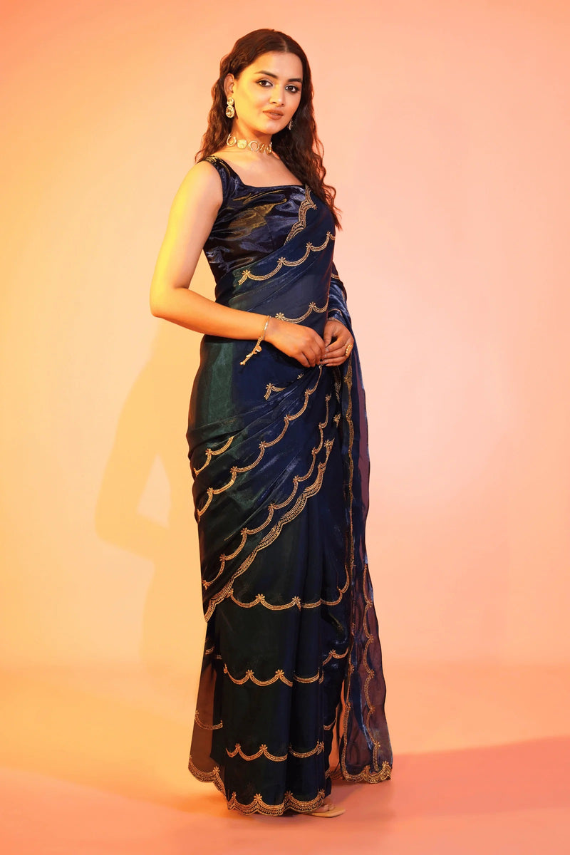 blue saree