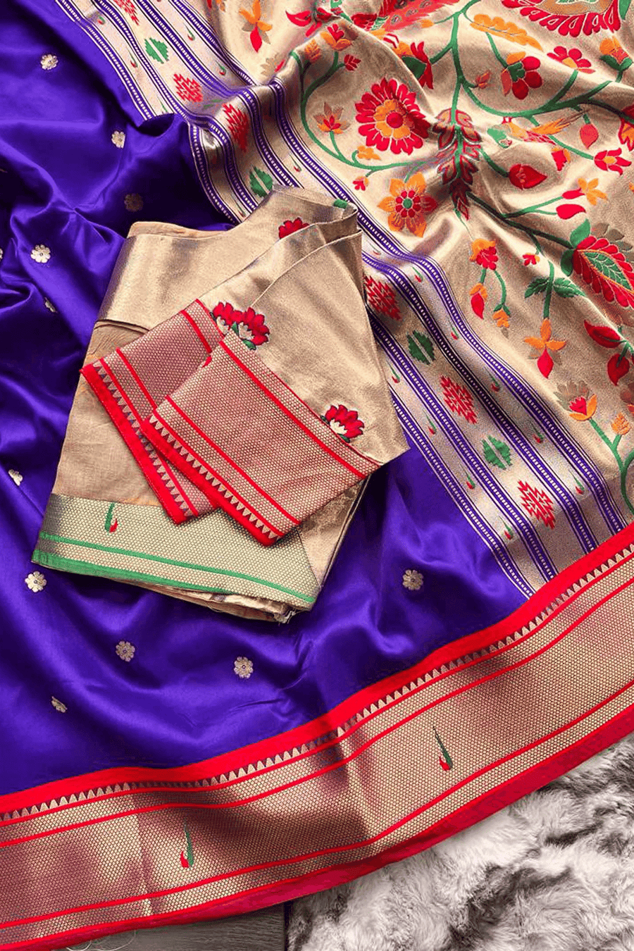Blue Ready to Wear Kamal Paithani Saree