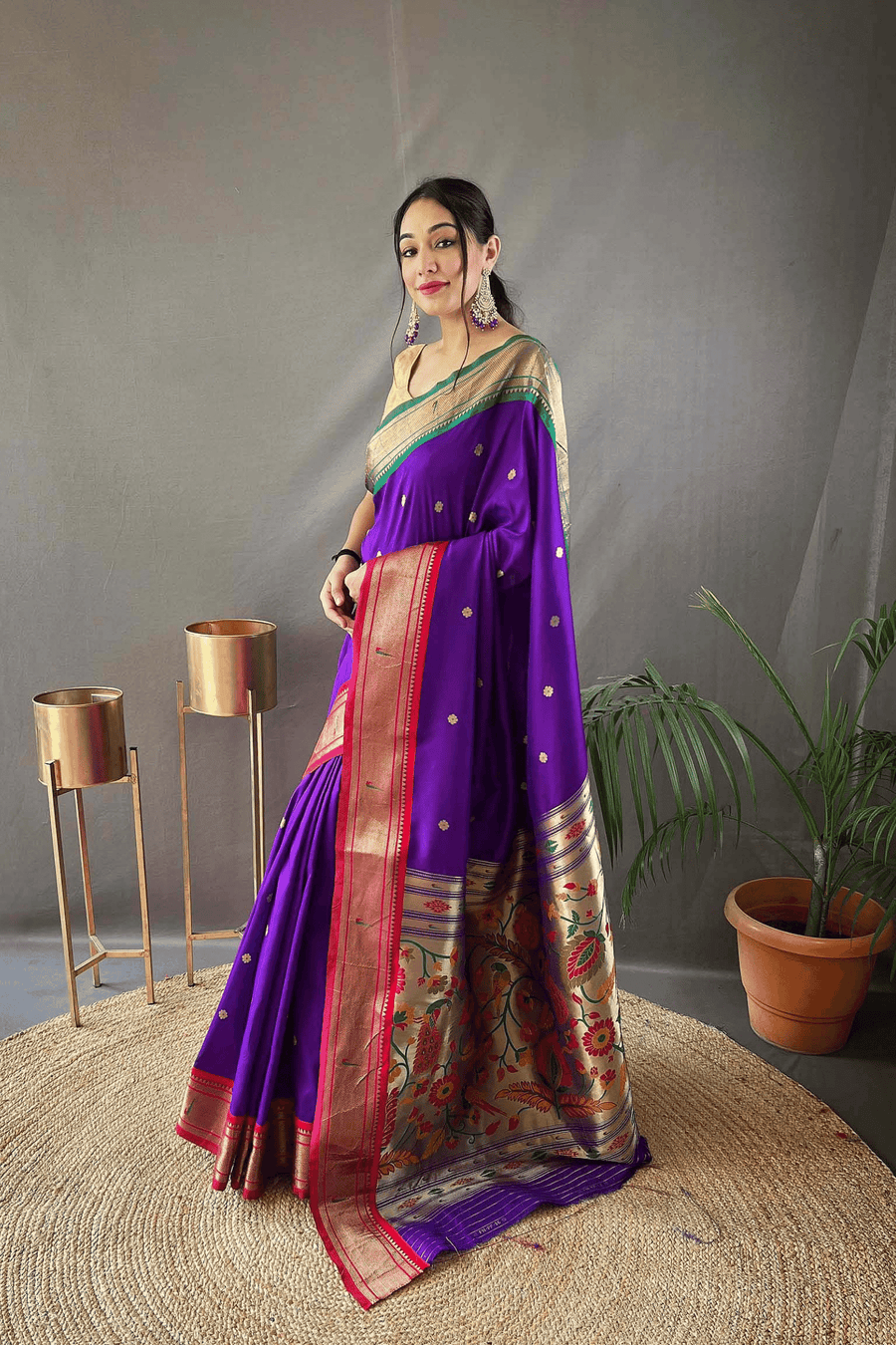 Ready to Wear Kamal Paithani Saree Purple
