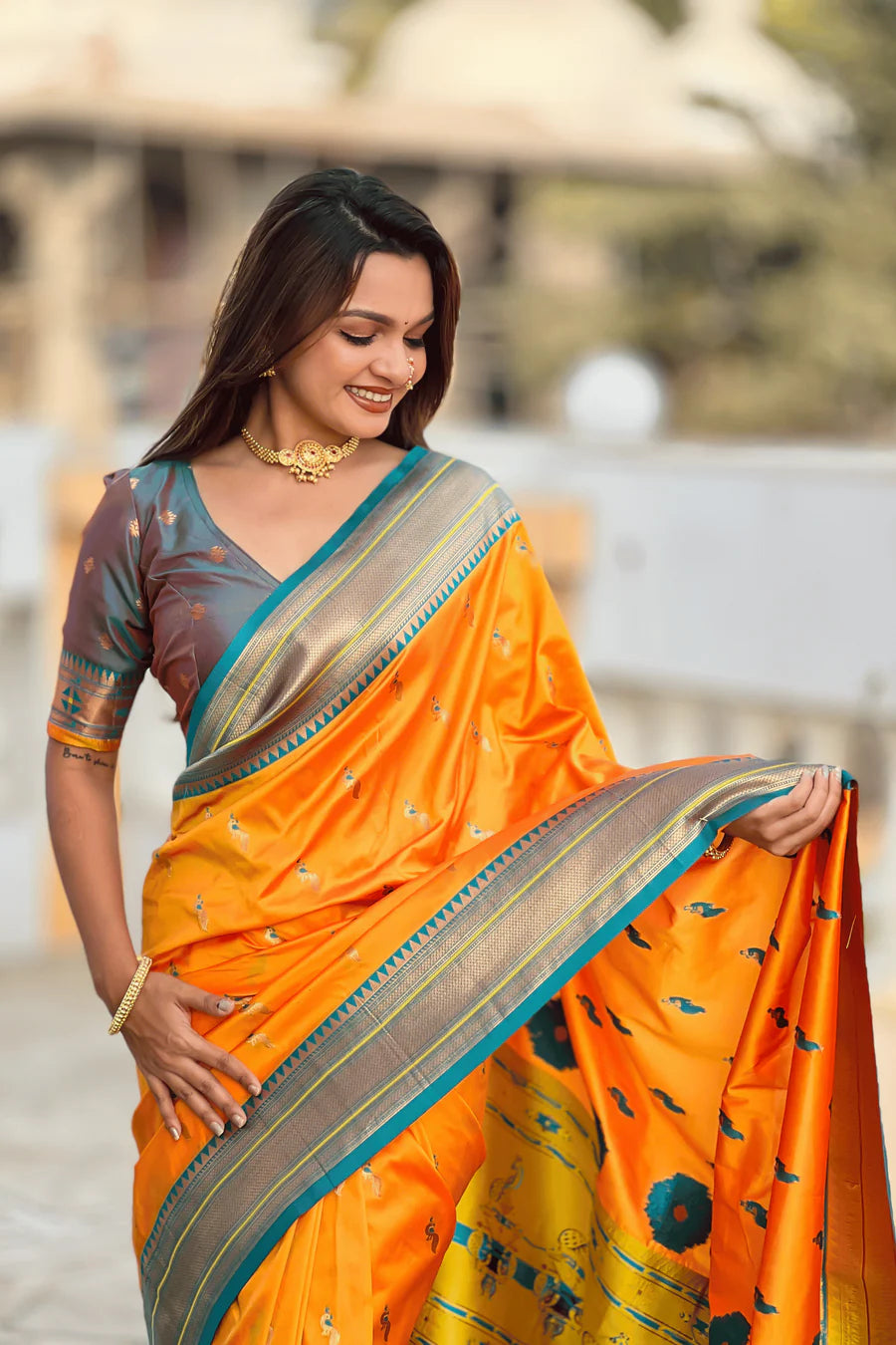 office wear paithani saree