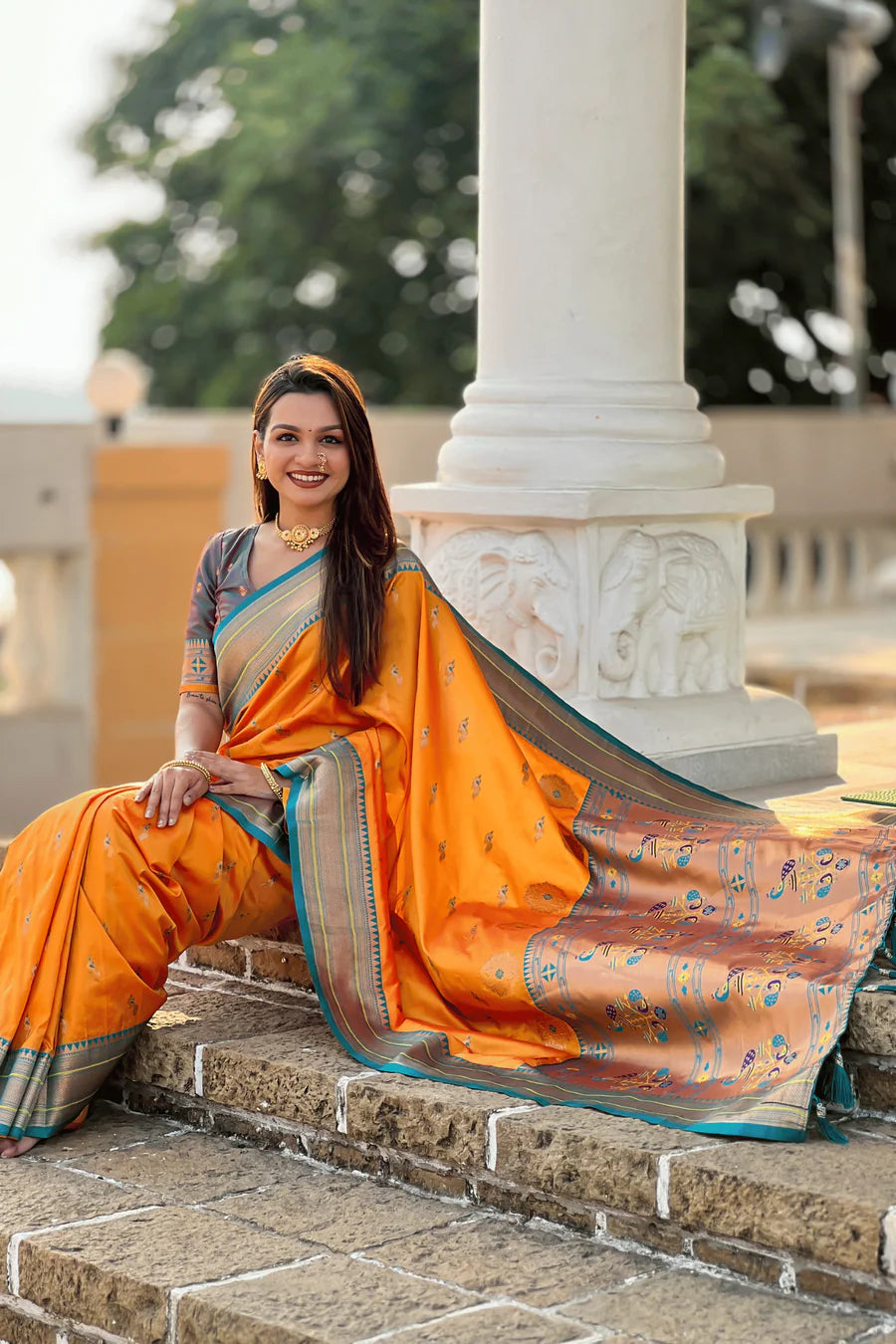 banarasi silk paithani saree