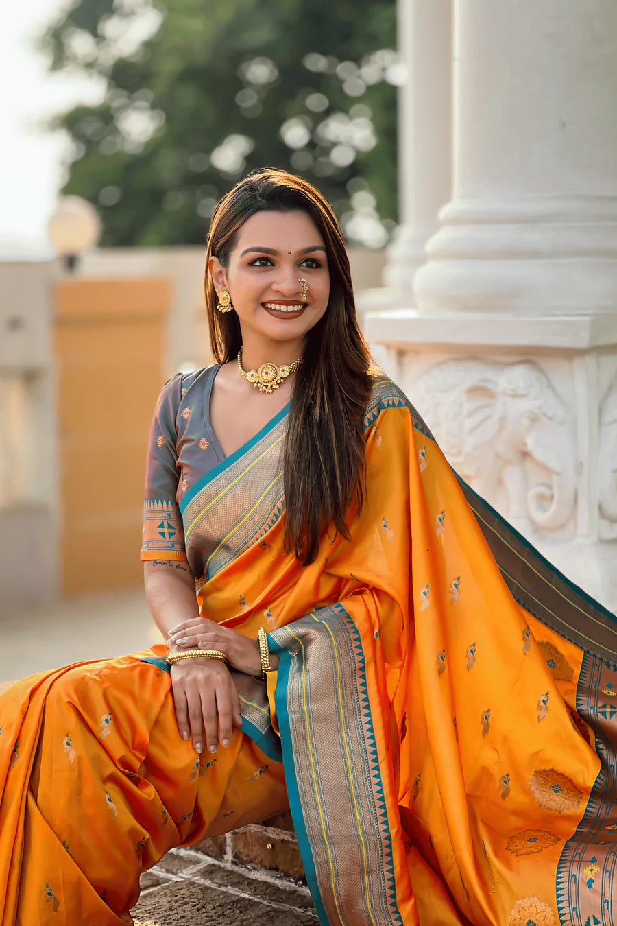 party wear silk saree