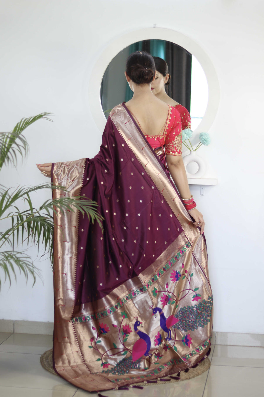 ready to wear paithani silk saree
