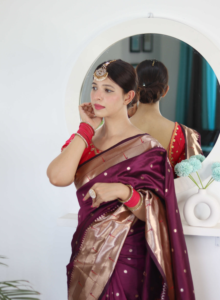 adjustable waist silk saree