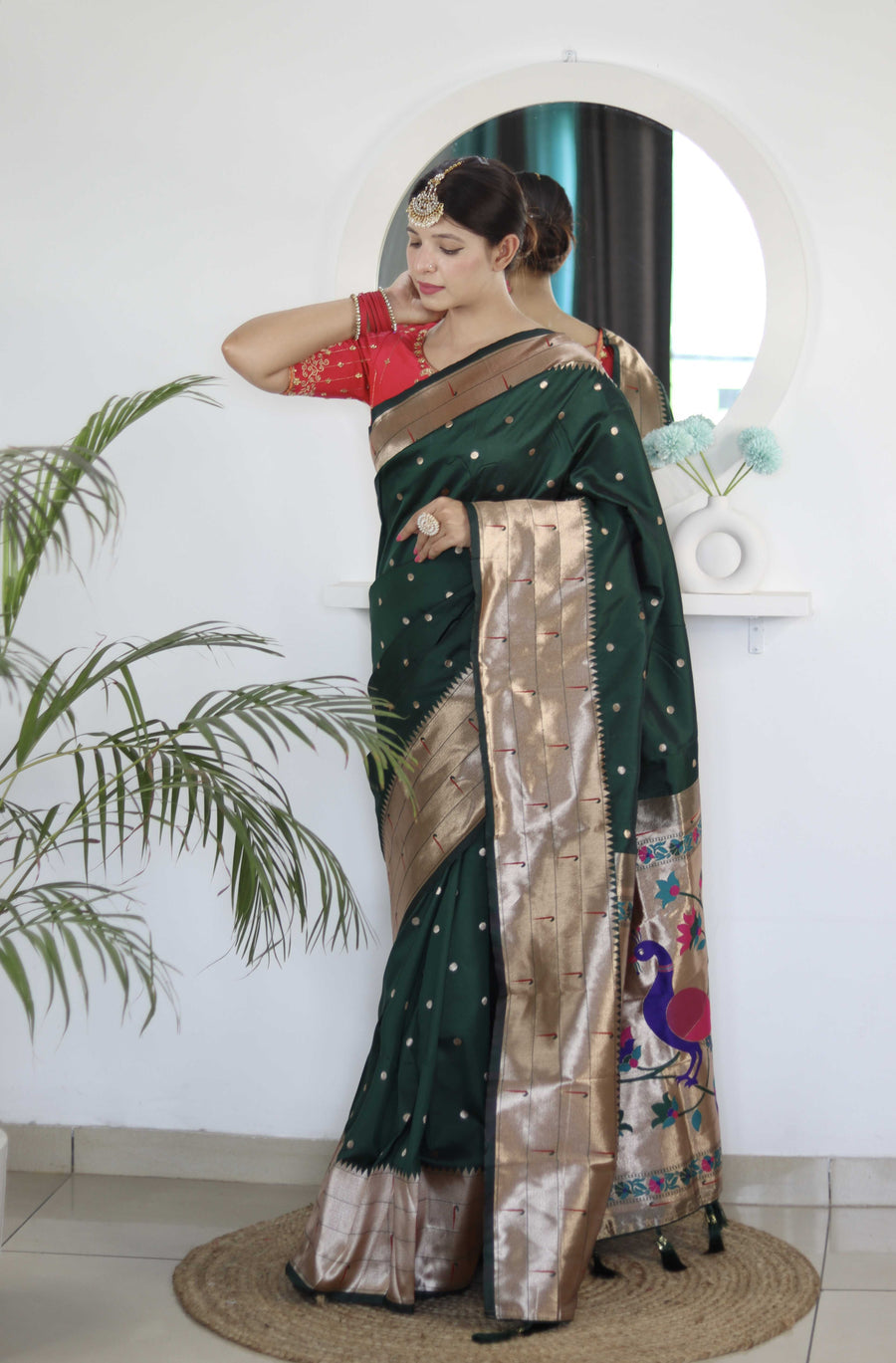 ready to wear paithani silk saree