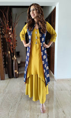 red and navy blue ethnic jacket