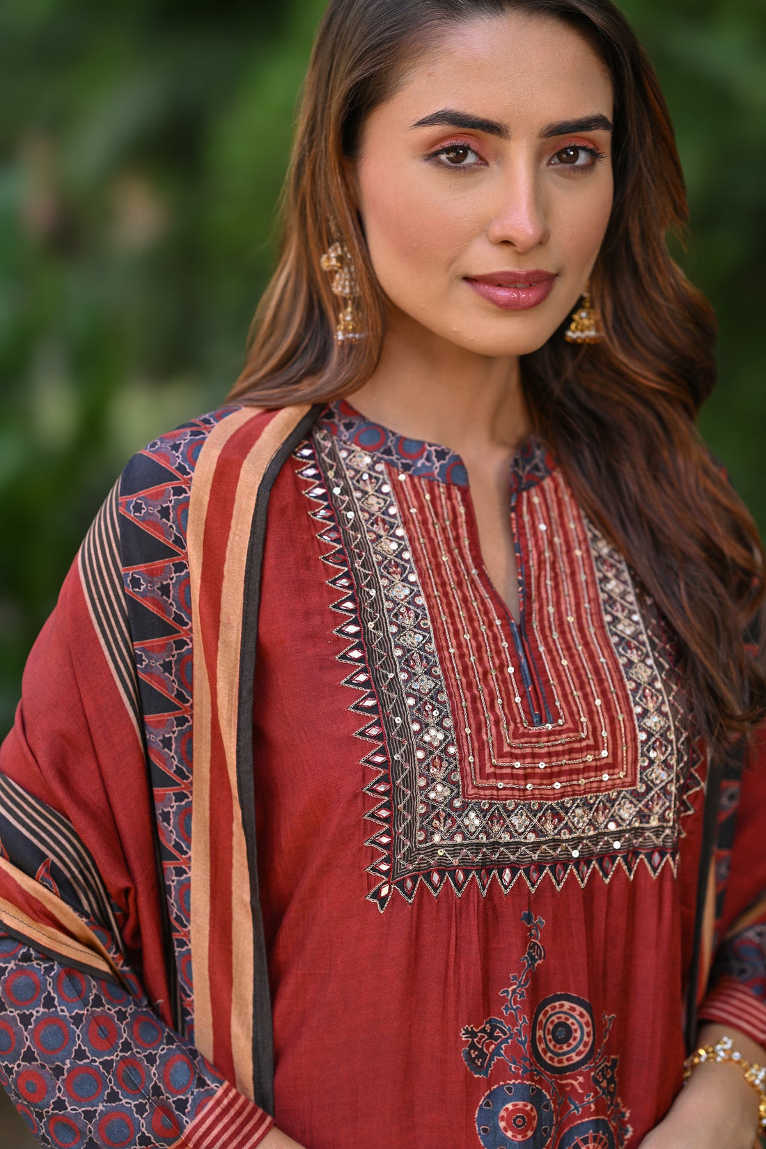 Traditional block print ethnic suit