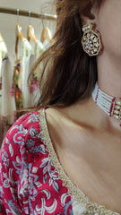 Red Drop Kundan Choker Set