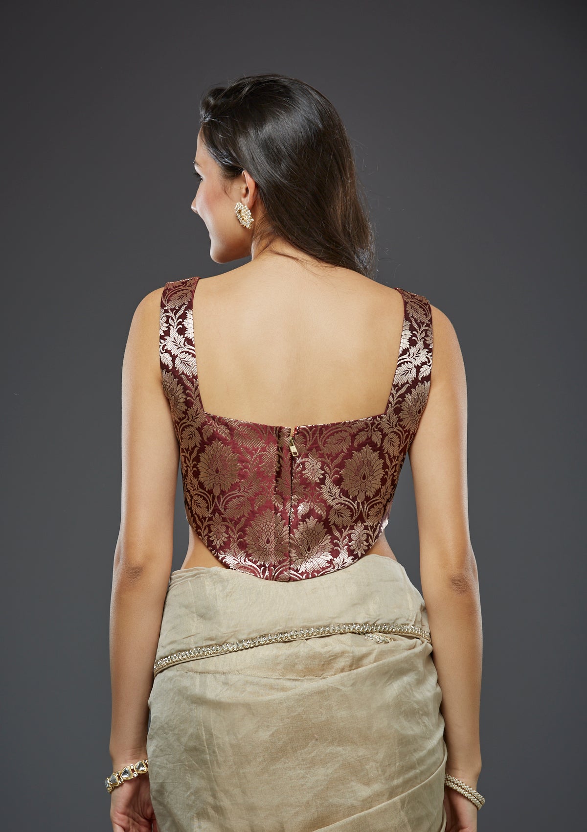 Maroon corset blouse