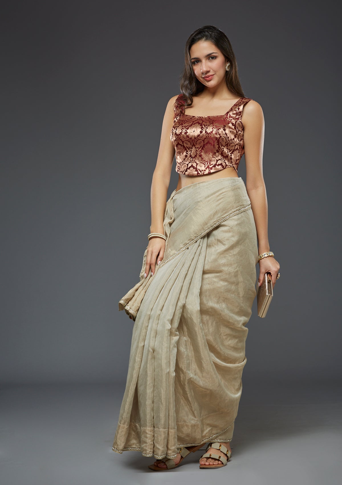 Padded brocade blouse