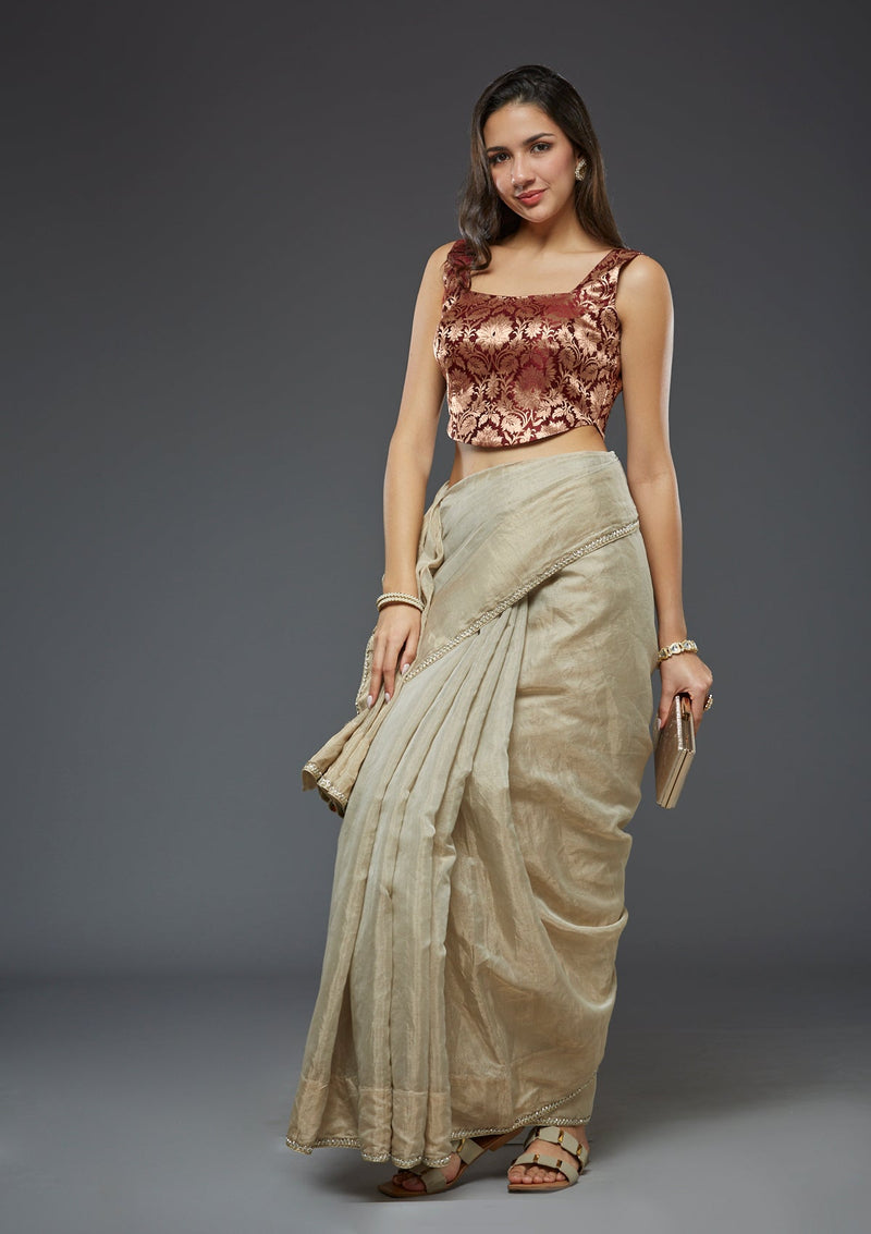 Padded brocade blouse