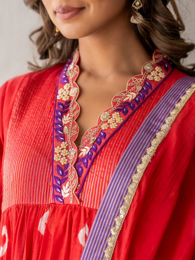 Red Scarlet Kurta Set