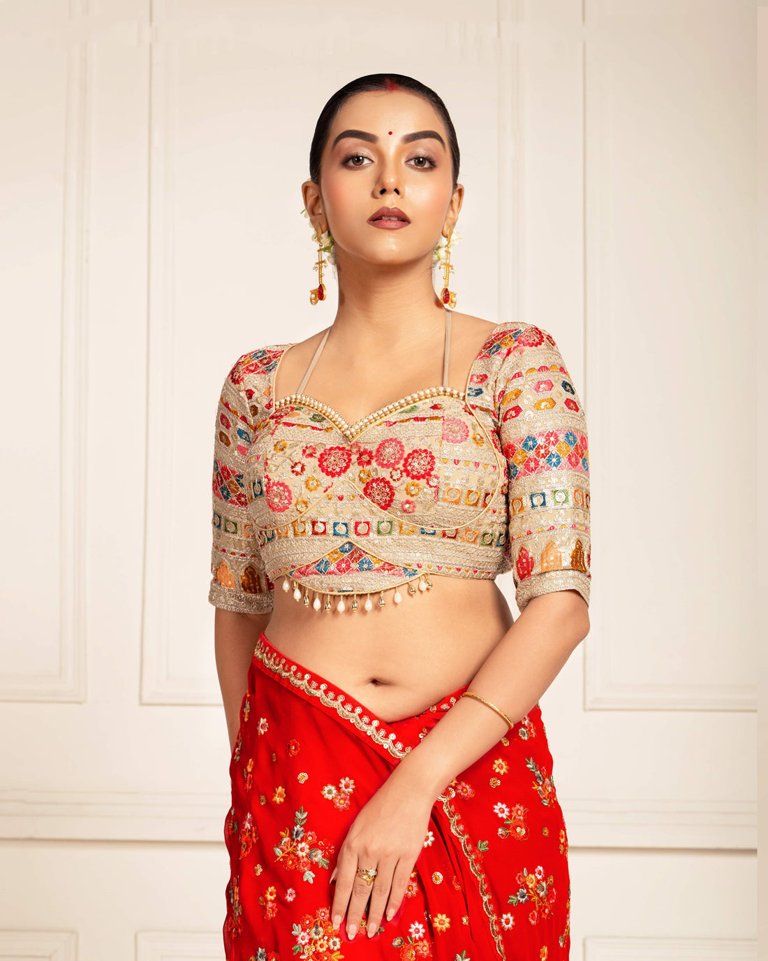 designer saree with blouse