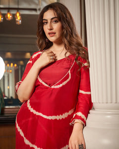 Rang Leheriya Silk Kurta Set