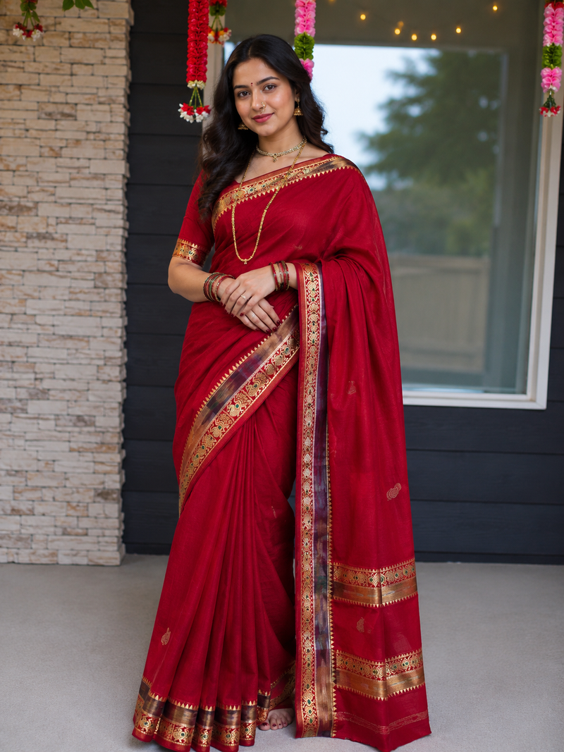 Rajsa Shahi Morpankh Cotton Saree