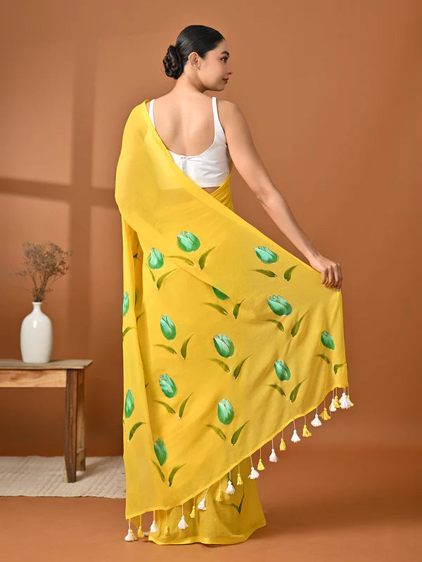 Floral cotton saree for weddings