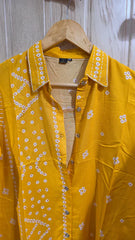 Modal Silk Yellow Bandhani Shirt