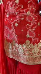 Elegant Red Banarasi Spaghetti Sharara Set