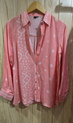 Bandhani Peach Modal Silk Shirt