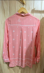 Bandhani Peach Modal Silk Shirt