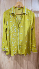 Bandhani Green Modal Silk Shirt