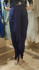 Gold Blue Kurta Dhoti Skirt