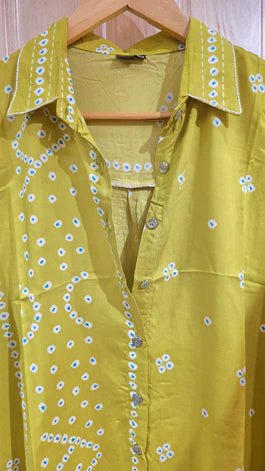 Bandhani Green Modal Silk Shirt