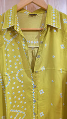 Bandhani Green Modal Silk Shirt