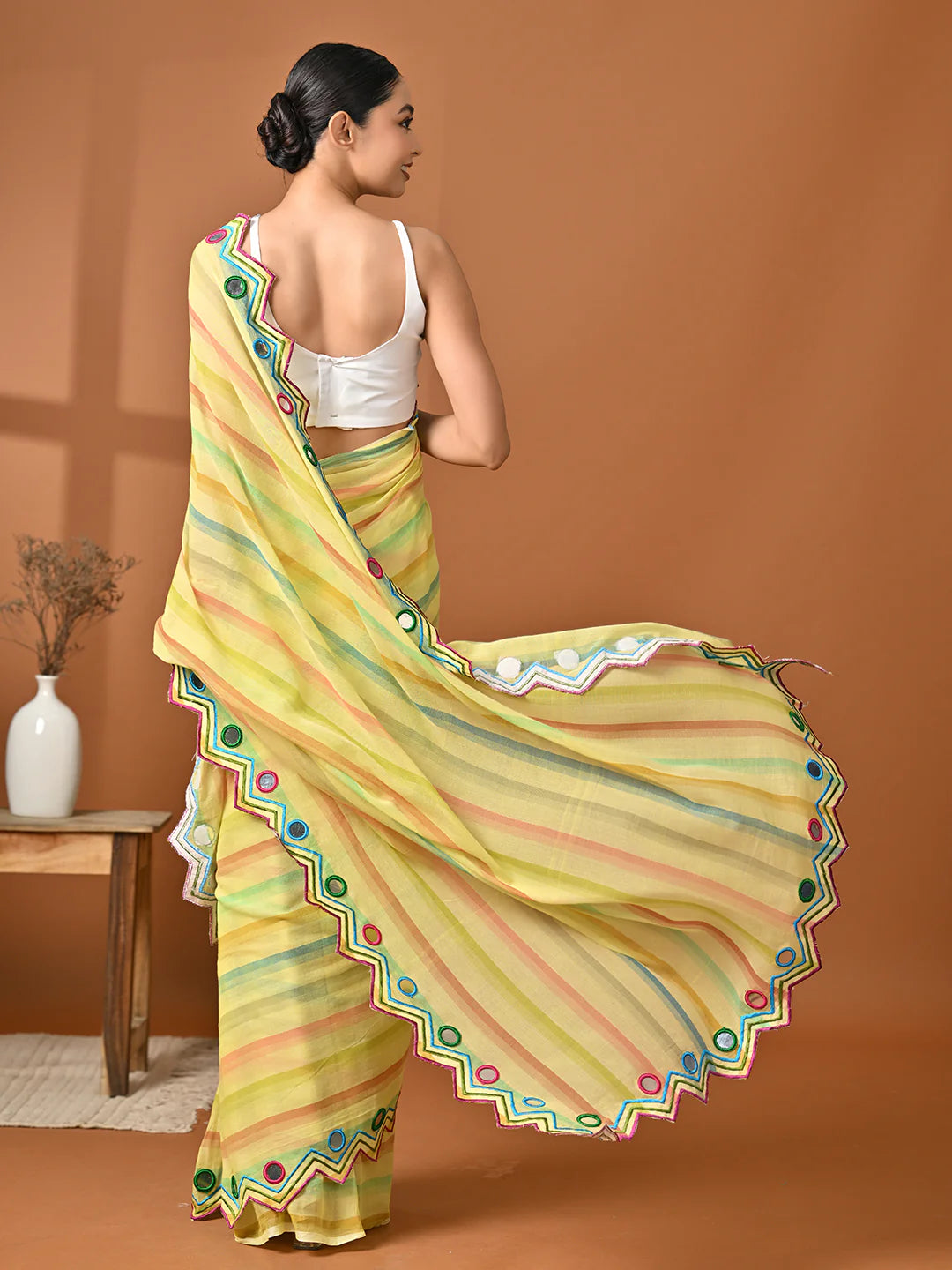 Traditional yellow saree