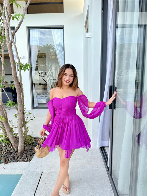 elegant cut-out sleeve dress