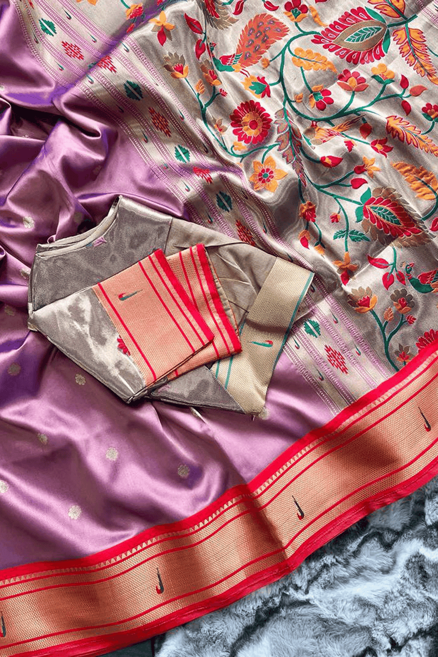 Rose Gold Ready to Wear Kamal Paithani Saree